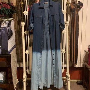 Denim button down dress